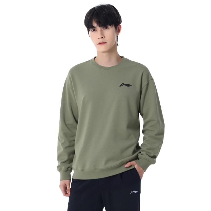 Li Ning Plain Comfortable Minimalist Student Style Logo Running Sports Casual Long Sleeve Sweatshirt Unisex sweatshirt AFDL38-1