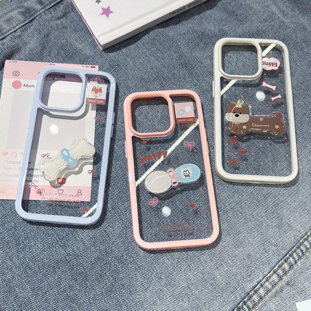 Ins Style Transparent Drop-Proof Case for Apple 17 ProMax, iPhone 16, 15, 14 - Korean Design