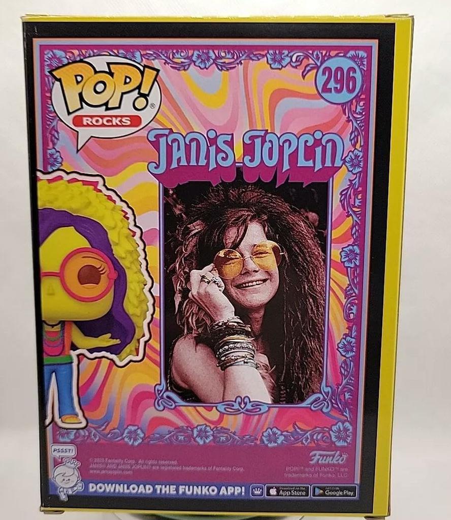 Janis Joplin Funko Rocks Vinylfigur Leksak (Svart ljus) Pop!