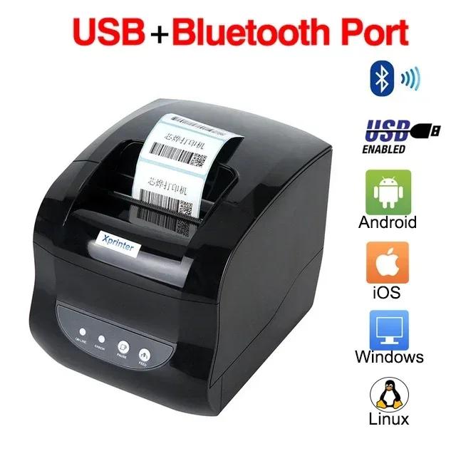 

Xprinter 365B Bluetooth Label Printer Thermal Barcode Receipt Printer Sticker Printer 20-80mm Paper in Supermaket For Windows/Linux