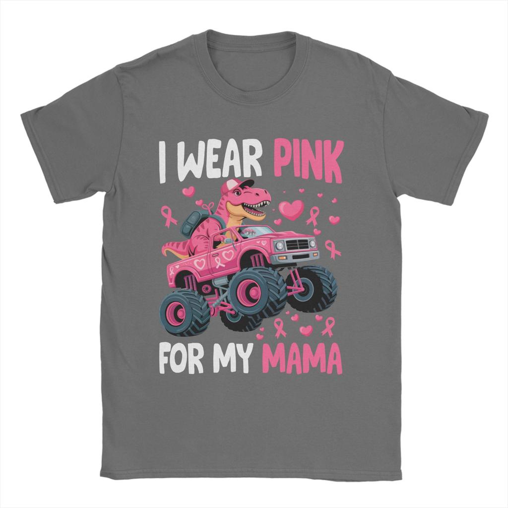 Men T-Shirt I Wear Pink for My Mama Breast Cancer Monster Truck T Shirts Popular  Summer Tee Shirt Y2K Basic Tops Birthday Gift