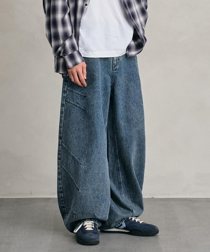 DECET Balloon Wide Jeans Dcpt055Stngrblue