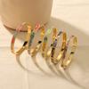 Modern Stainless Steel Cuff Bracelet With Engraved Pattern For Elegant Summer Style