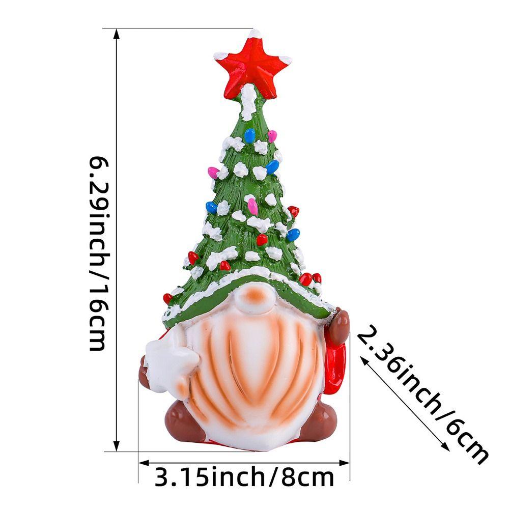 Cute Christmas Faceless Gnome Figurine Handmade Festival Mini Christmas Tree Hat Figurines Resin Crafts