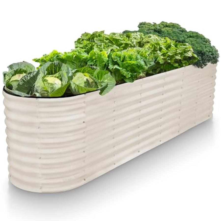 

Galvanized Raised Garden Beds Outdoor 8×2×2 ft Planter for Gardening Vegetables Flowers White Large Metal Garden Box Patented T United States