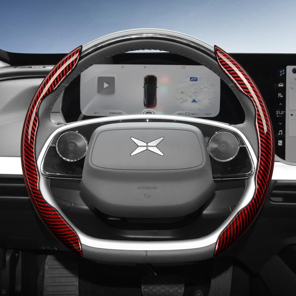 Zkfan8 Convient pour le volant Xpeng Texture Fibre de Carbone avec Design Segmenté à Libération Rapide, Durable, pour les Modèles Tels que G6 G9 P7 P7+