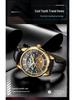 OCHSTIN Men's Skeleton Mechanical Watch - Genuine Leather, Waterproof, Fashionable Business Casual Wristwatch