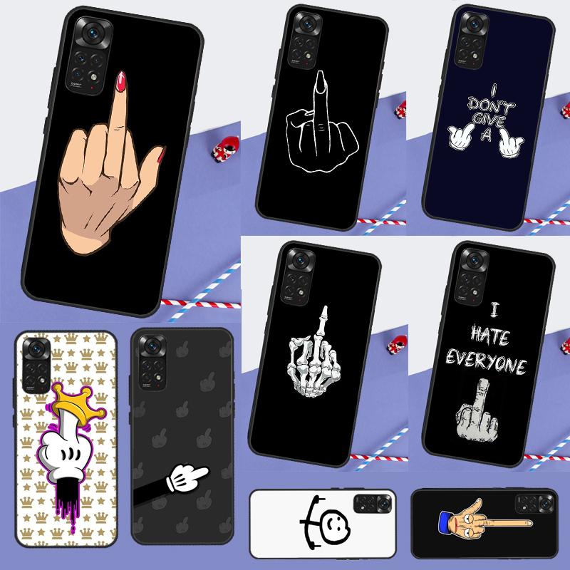 Cartoon Middle Finger Cover For Xiaomi Redmi Note 14 13 Pro 12 11 9 10 9S 10S 11S 12S Redmi 14C 10C 12C 13C Case