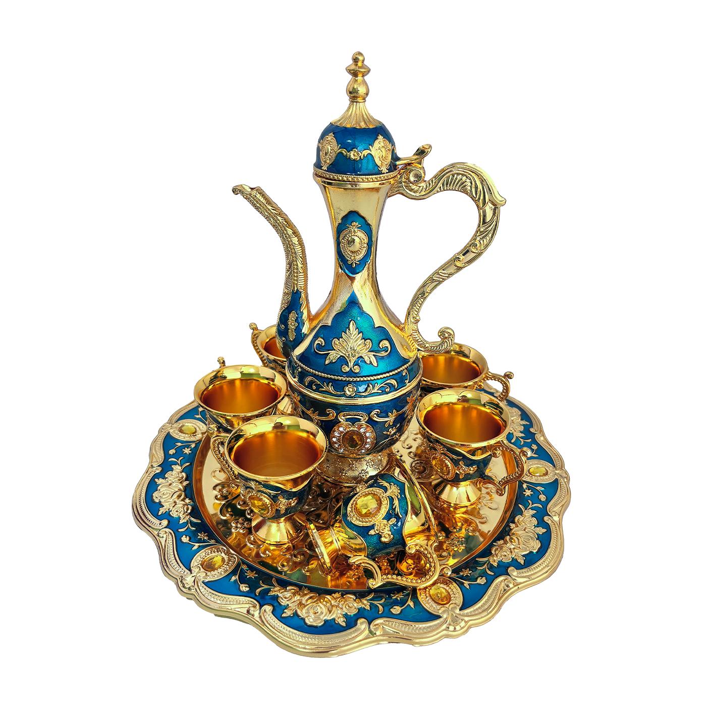 

Ретро-дворцовый винный набор, для дома, свадьбы, праздничные принадлежности, металлический подарок, набор фляжек с украшениями, рождественский подарок, европейский стиль синий