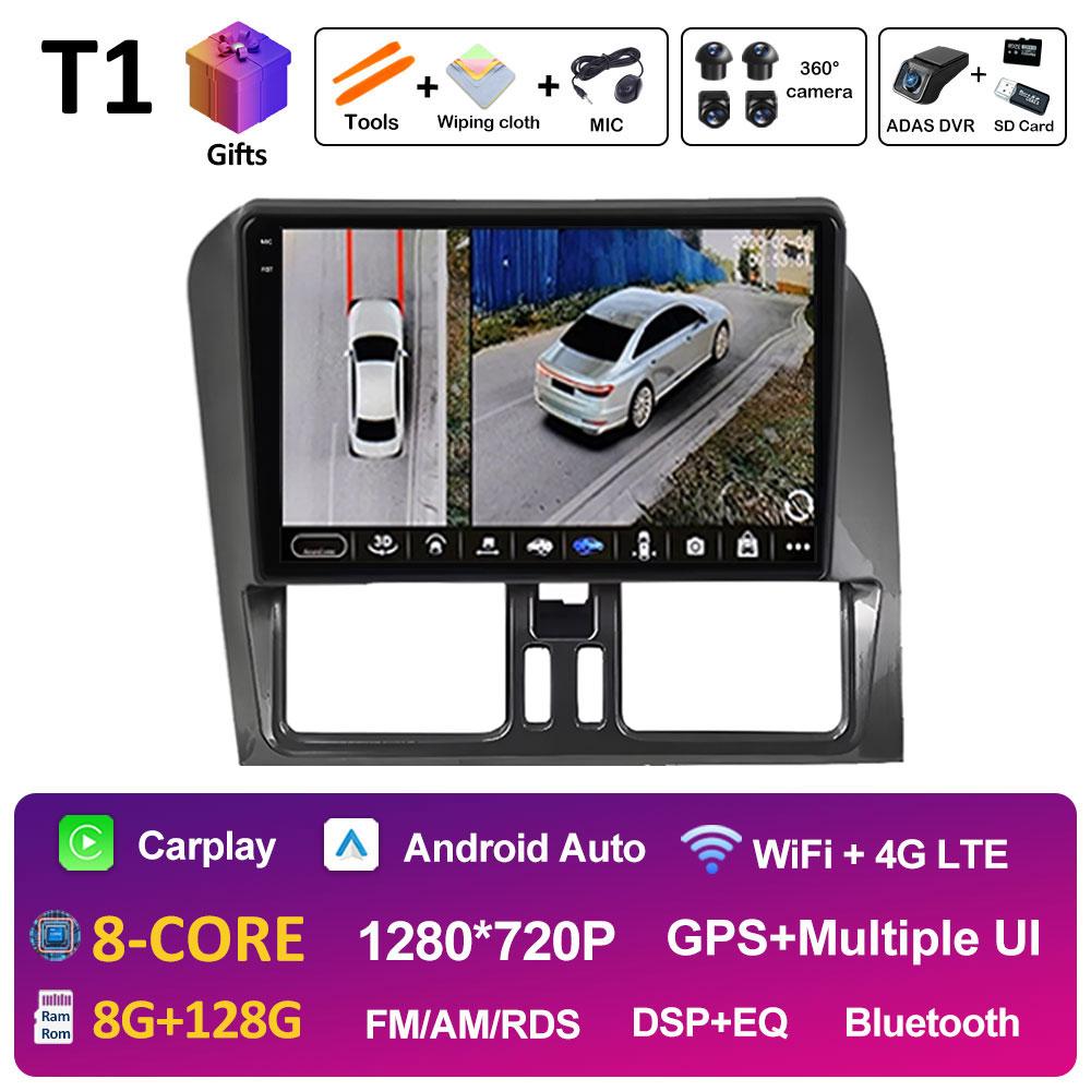 Android 14 Volan pe stânga Pentru Volvo XC60 2009 2010 2011 2012 - 2013 Navigație GPS Wireless Carplay Ventilator de răcire WIFI Unitate principală