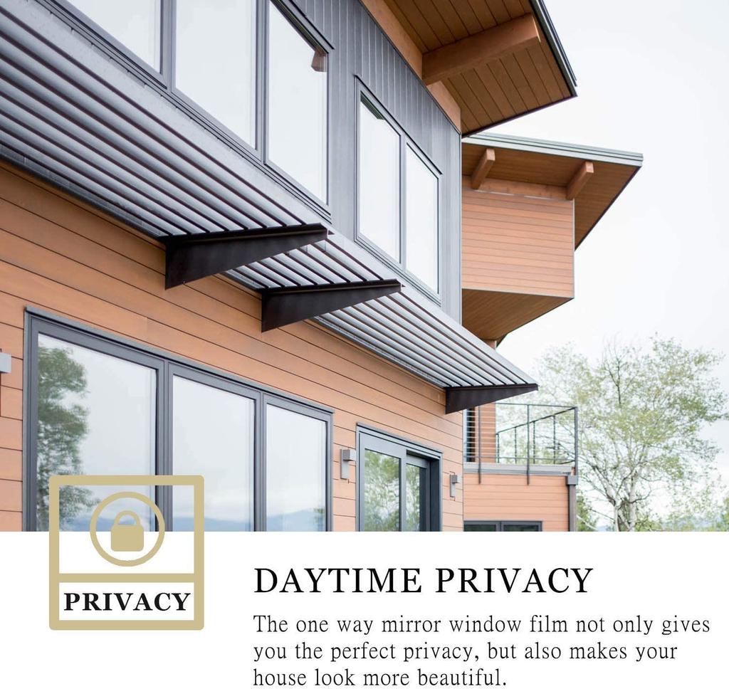 2M Folie Oglindă Unidirecțională pentru Geam Reflectorizantă Autoadezivă Folie de Sticlă Vinil Anti UV Control Căldură Blocant Solar Autocolante Geam Tintate