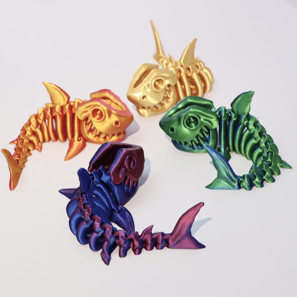 3D Printed Movable Shark Ornament - Full Body Swinging Toy, Creative Gift for Kids