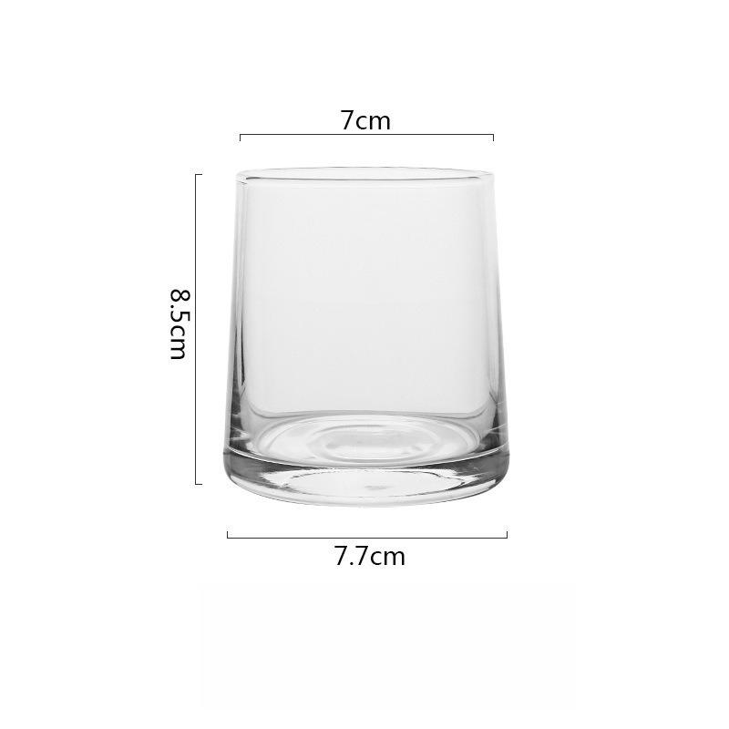 Glass Whiskey Cup Transparent Water Tumbler for Tea Coffee Juice Bar Drinkware Gift