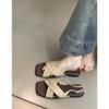 Vintage Roman Sandals Women's Summer Wear 2025 New Flat-bottomed Vacation Wind Beach Shoes Sandals