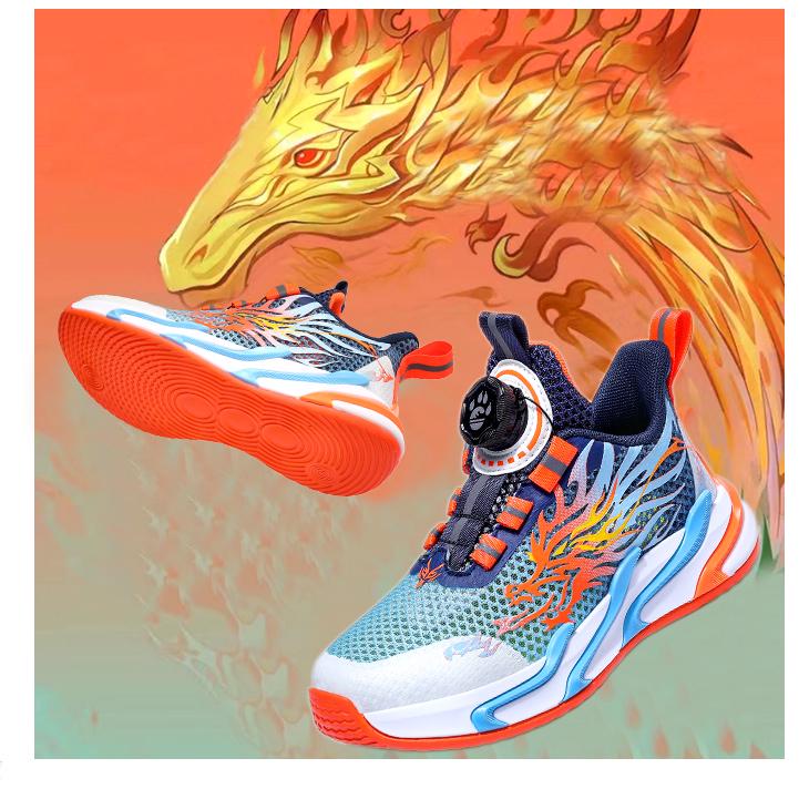 2024 Buty do koszykówki Chłopcy Rok Smoka - Oddychająca siateczka dla dzieci