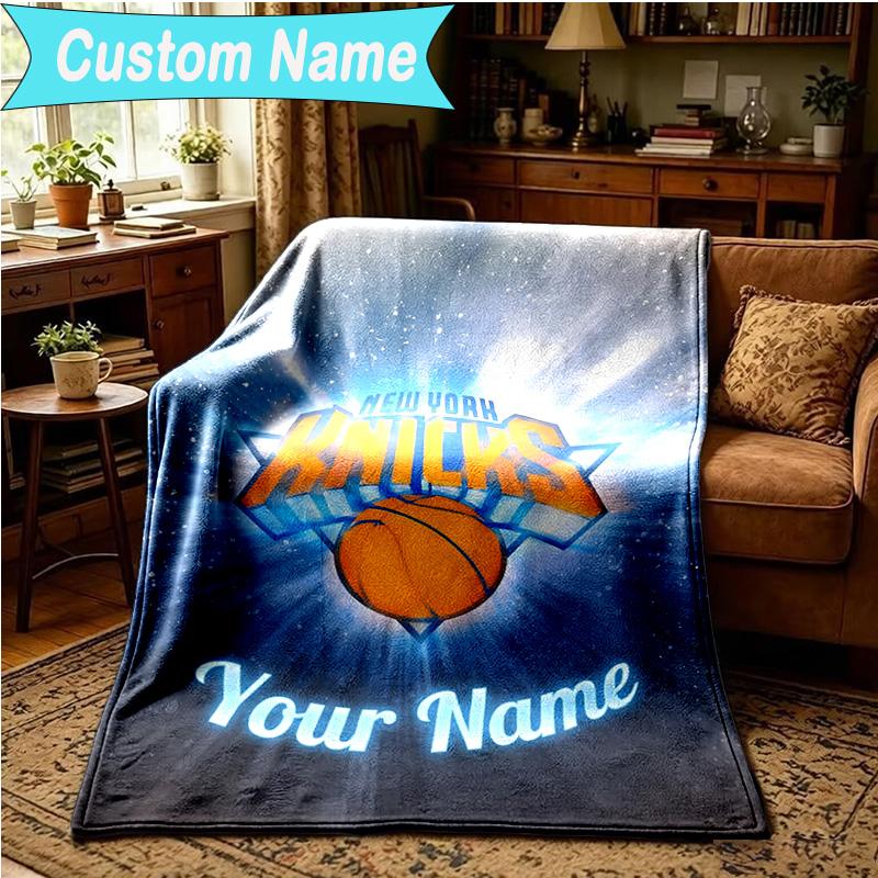 1PC Custom Name Blanket New York Football Flannel Blankets Patterns Throw Blanket All-Season Soft Gift for Couch, Bed, Camping, Birthday Gifts
