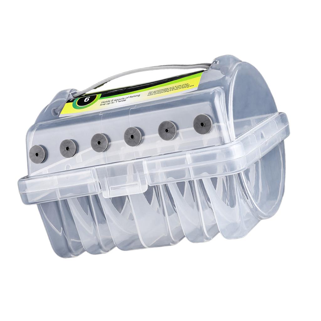Line Winder Spool Box Fishing Tackle Box Line Organizer Multifunction Clear Case 6 Compartment Fishing Line Storage Case