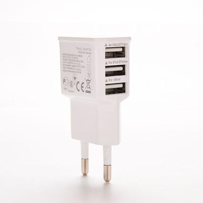 EU Plug 3 Ports Multiple Wall USB Smart Charger Adapter Mobile Phone Device 5V 2A Fast Charging for iPhone For iPad Portable