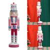 Classical Wood Cake Hat Nutcrackers Soldier 38cm Holiday Decorative Figurine for Mantle and Table Centerpieces Decors
