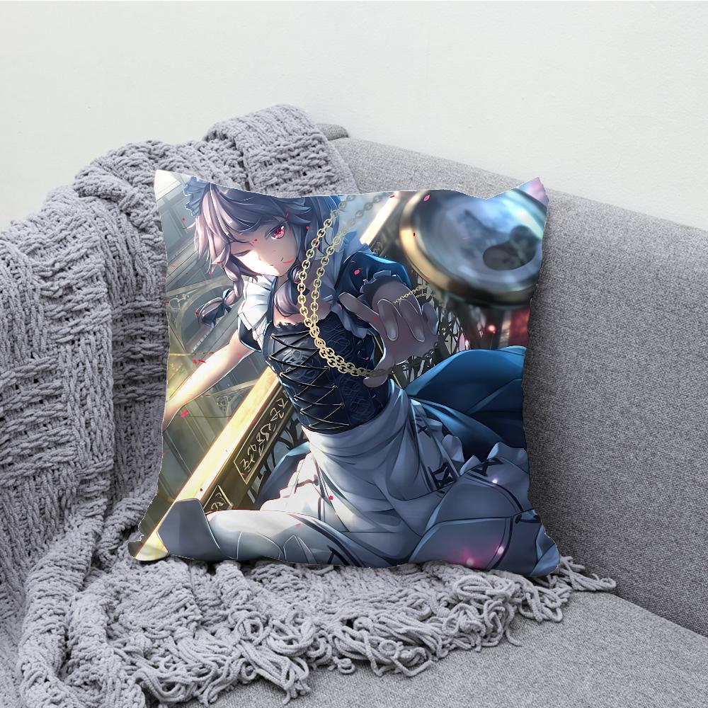 Sakuya Izayoi Touhou Project Pillow Case Soft Cushion Cases for Farmhouse Sofa Decor Home Decorations and Protector Pillow Case