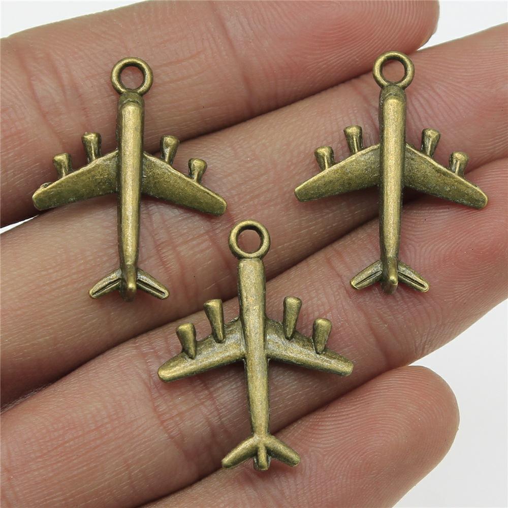 10pcs Vintage Bronze Color Travel Journey Aircraft Passport Trunk Charms Jewelry Making For Necklace Bracelet Keychain Making