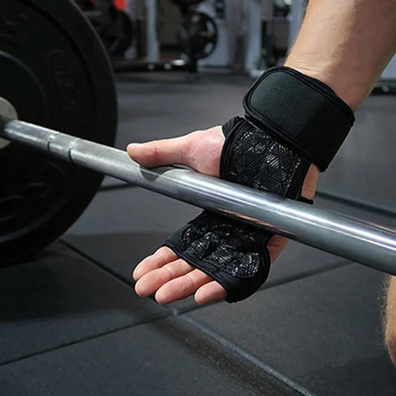 1 Paar Gewichtheber Trainingshandschuhe Damen Herren Fitness Aktives Bodybuilding Gymnastik Griffe Gym Handflächenschutz Handschuhe