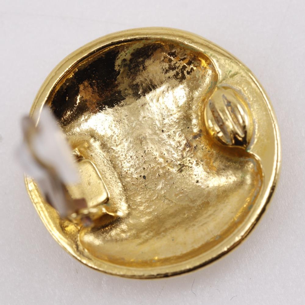 CHANEL COCO Mark Earring vintage Plated Gold 23.8g Women Used