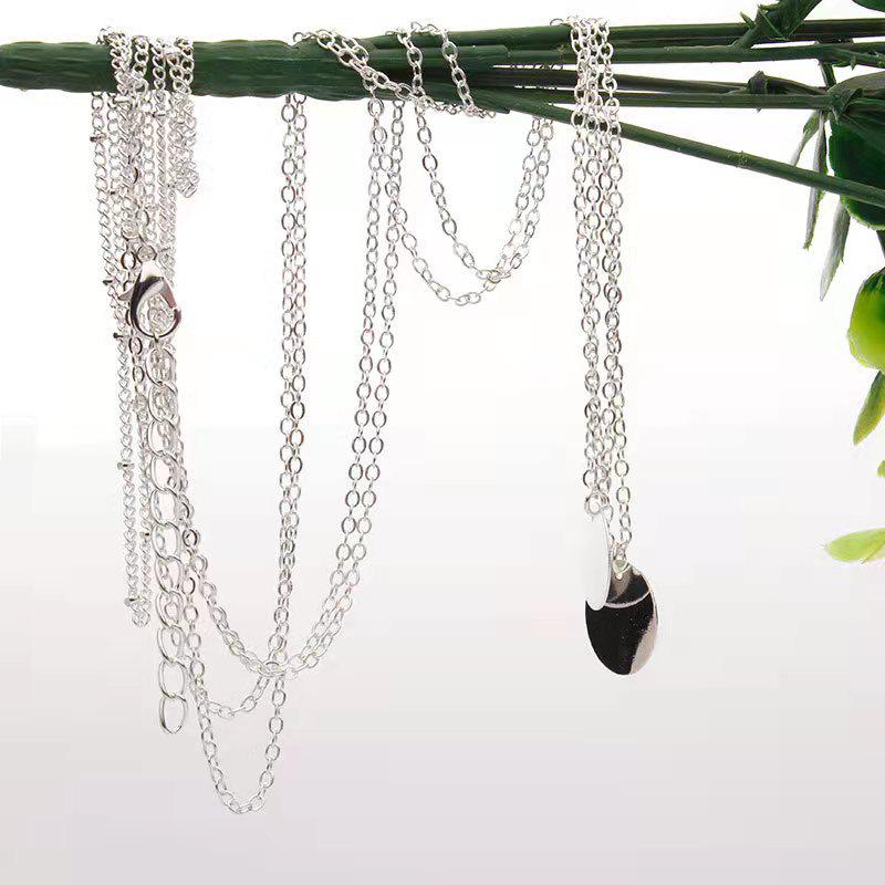 Women's Fashionable Alloy Necklace with Double Round Pendant