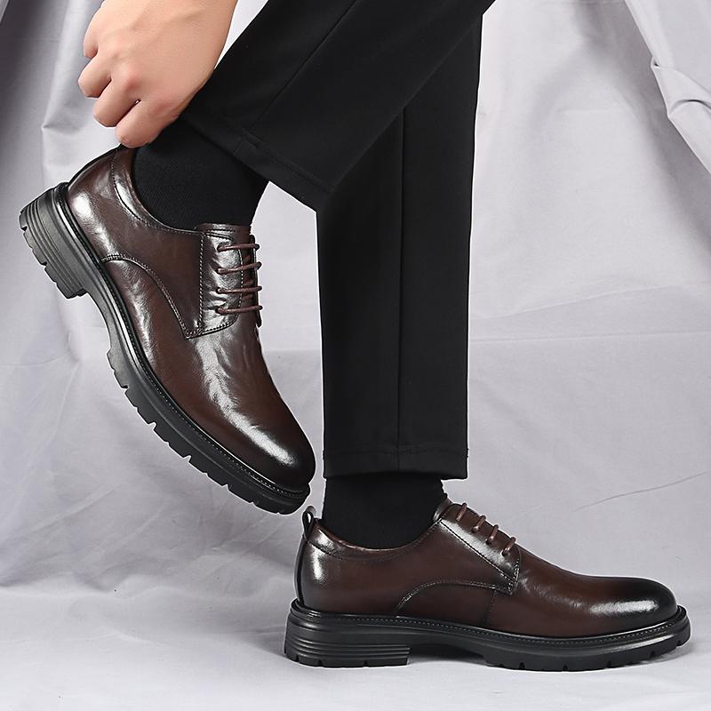 Sapatos de Festa de Casamento para Homens com cadarço Sapatos Sociais Formais para Homens Bico Fino Couro Preto masculinos Casuais de Negócios para Escritório