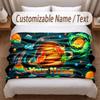Manta Macia Tema Dinossauro Personalizada com Nome e Texto Impresso Manta Quente Decoração de Casa, Sofá, Quarto