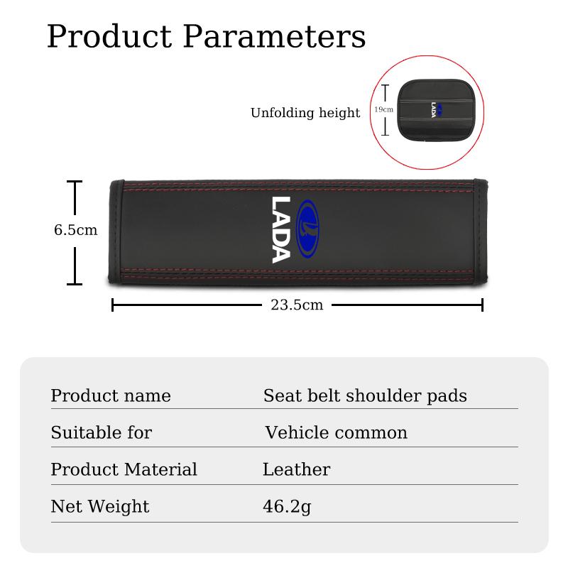 Car Seatbelt Shoulder Cover Leather Protector Pad Accessories For Lada Vesta Niva Samara Kalina Largus Priora Xray Granta