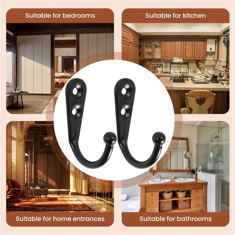 A84X-14 PCS Wall Mounted Hooks Coat Hooks Door Robe Hook For Hanging Towel Hat Key Cup Single Metal Hook For Bedroom