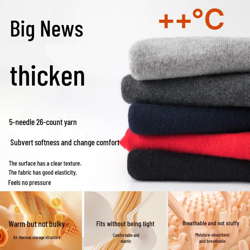 Hengyuanxiang Women's Thickened Pure Cashmere Sweater