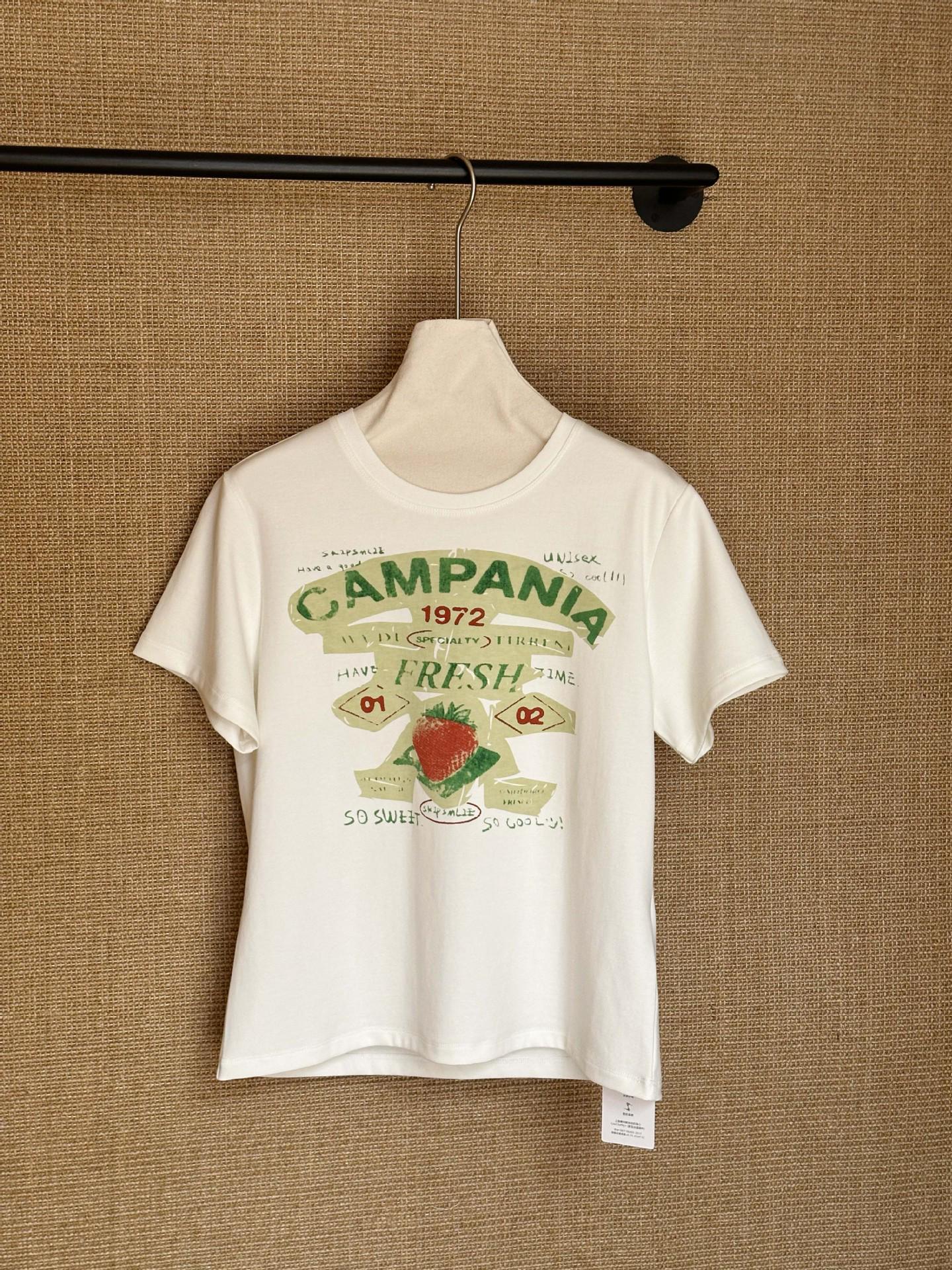 

Hanke Strawberry Print Cotton Loose Short Sleeve T-shirt Extra Large белый