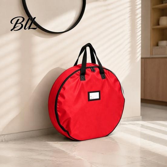 Round Artificial Tree Ornament Case Large Garland Storage Bag, Waterproof Oxford Container with Bag for Wreaths Reinforced Handles, Tear-Resistant