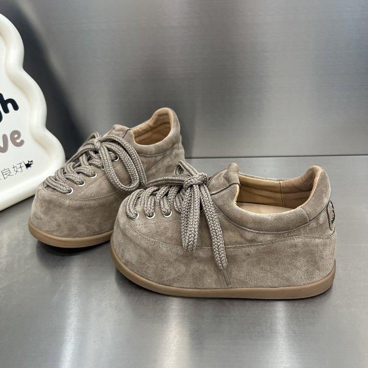 Autumn New Thick-soled Inner Height Increase Trend Versatile Fashion Comfortable Niche Matte Leather Small Popular Casual Shoes