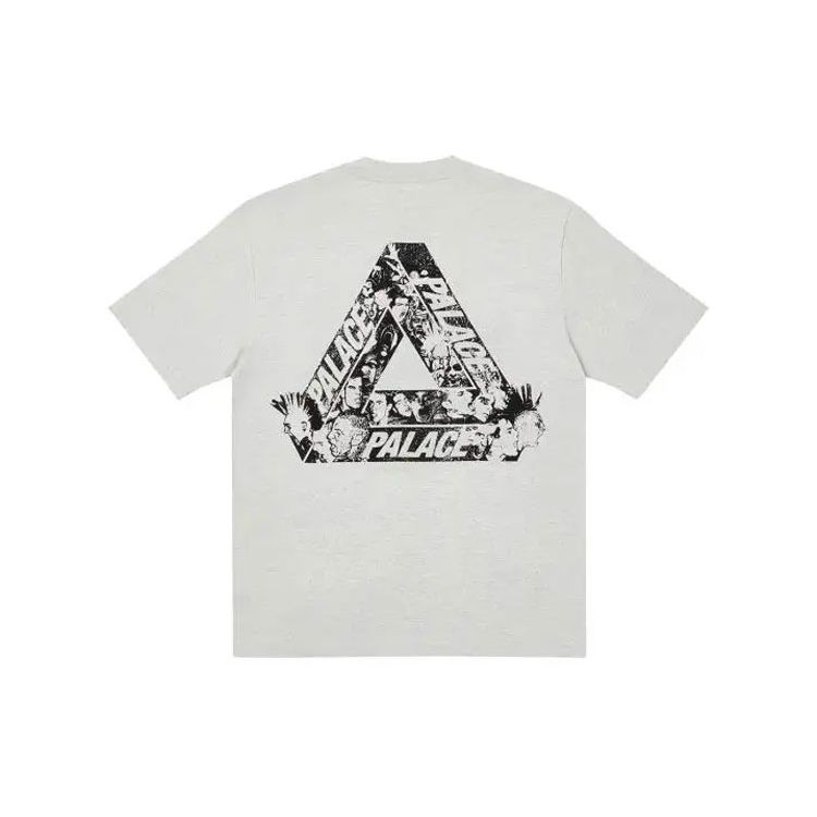 Palace Tri-Heads T-Shirt Grey Marl Unisex Tops P21TS150