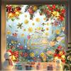 Kitchen Window Decorations 4PCS Christmas Static Stickers with Gold Bell Print, Reusable Waterproof PVC Classroom Decorative Accents Decals,
