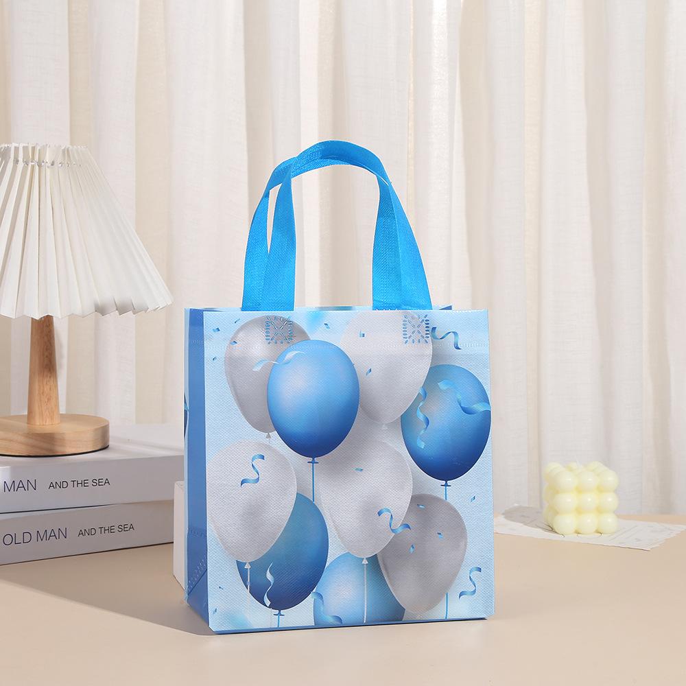 StoBag, Balloon Design Themed Non-Woven Gift Bags with Handles, For Birthday Party and Wedding Supplies, Reusable Packaging