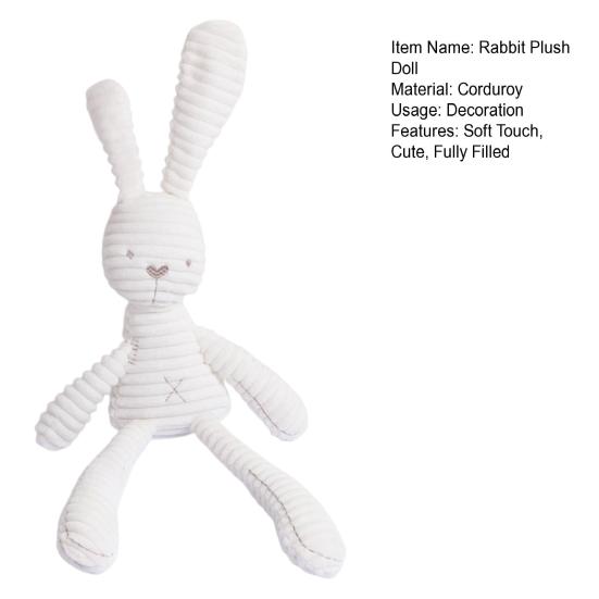 Peluche Lapin 20cm Jolie Couleur Blanche Lapin aux Longues Jambes Peluches Compagnon Jouet Apaisant Animal en Peluche Bébé Garçon