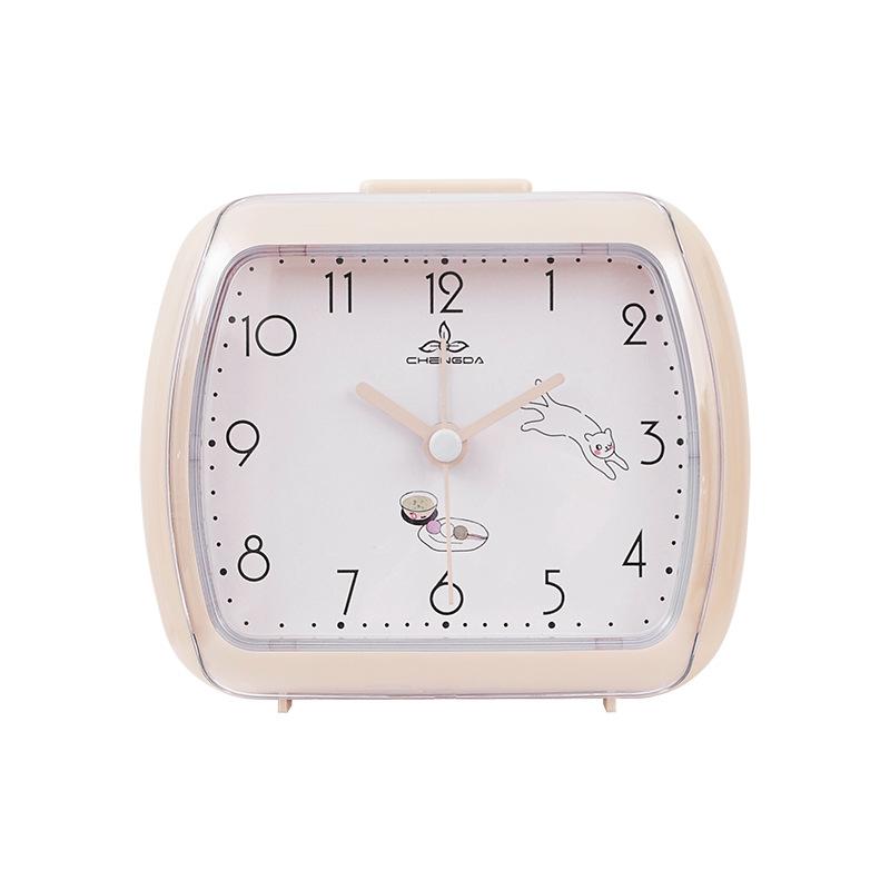 Cute Children's Small Alarm Clock Student Bedside Night Light Clock Simple Clock Multicolor Desktop Clock