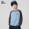 Beiteng Kids' Long Sleeve Cotton Top - Korean Style Casual Wear for Boys & Girls, Autumn Collection.