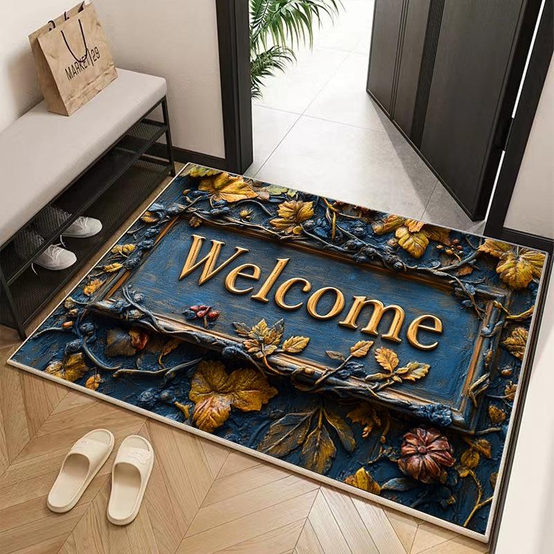 Welcome Mat for Front Door Outdoor Entrance Door Mat Ideal Rug for Home Indoor Farmhouse Funny Kitchen Carpet Home Decor