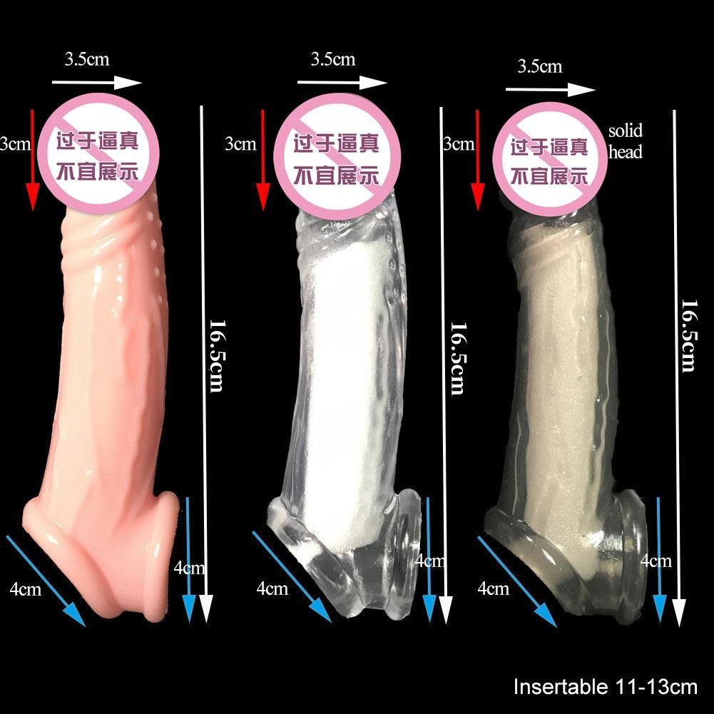 Men's Triple Tightening Crystal Set Lengthened Penis Ring Transparent Dildos Sets Exotic Condom Adult Sex Sex Product Factory