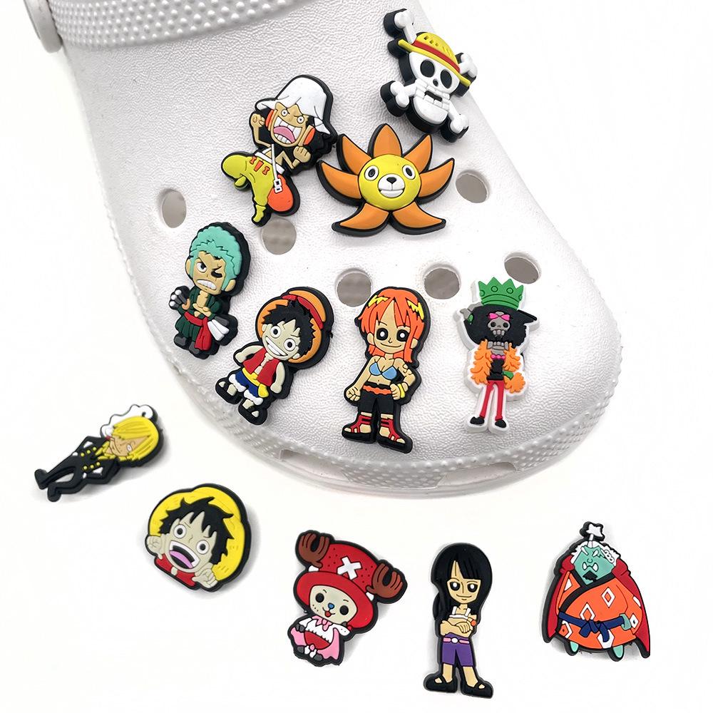 One Piece Cartoon Character Crocs Shoe Charms - Soft Rubber Decorative Accessories