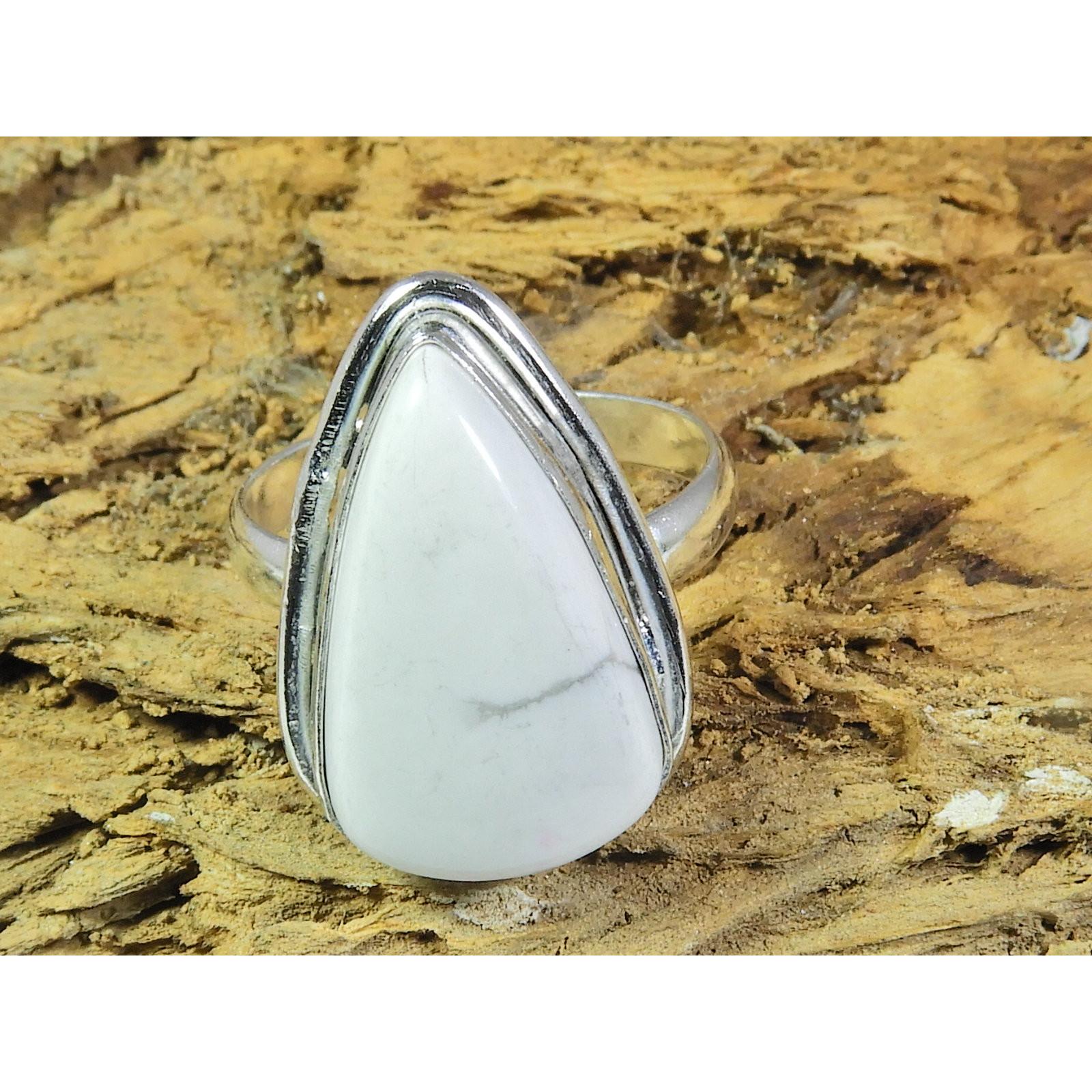 

Natural Howlite 925 Solid Sterling Silver Ring Size US-9 PG-216