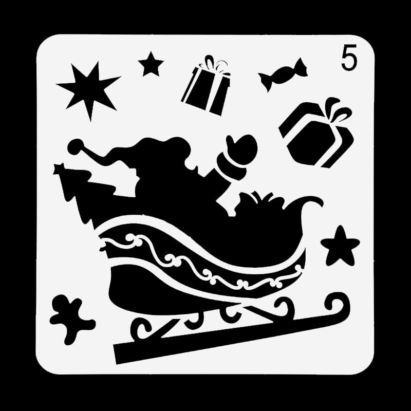 8 Stück/Set Weihnachts-Schablonen Wandmalerei Scrapbook Schablone Prägealbum Papierkarten Vorlagen DIY Geschenk Basteln Heimdekoration