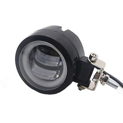 ONGMEIL Motorcycle LED Spot Fog Lamp with Angel Eye Light for Harley Honda Suzuki