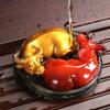 Resin Color Changing Tea Pets Animal Cow Accessories Home Office Tea Pet Decoration Toy Tea Set Accessories Teaware