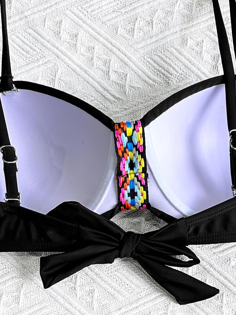 2025 Modern Cross-back Hard Cup Bikini: European & American Style Sexy Split Swimwear